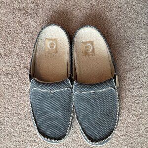 Gecko Man Men's Blue-Gray Canvas Orthotic Slippers 10
